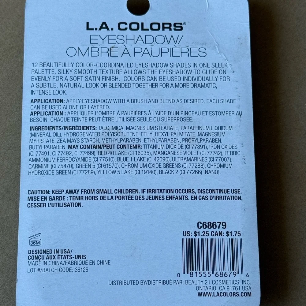 L.A. Colors Eyeshadow Palette with Coordinated Shades